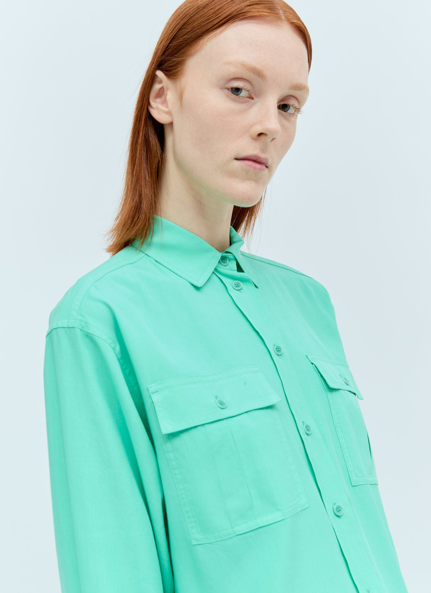 Max Mara Women Flap Pockets Silk Shirt