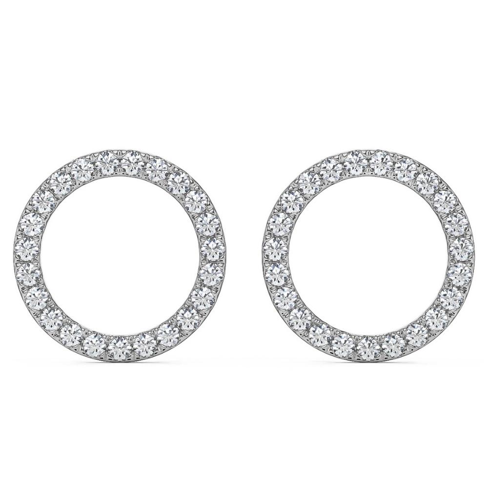 1/4Ct Circle Diamond Earrings in White, Yellow, or Rose Gold Lab Grown