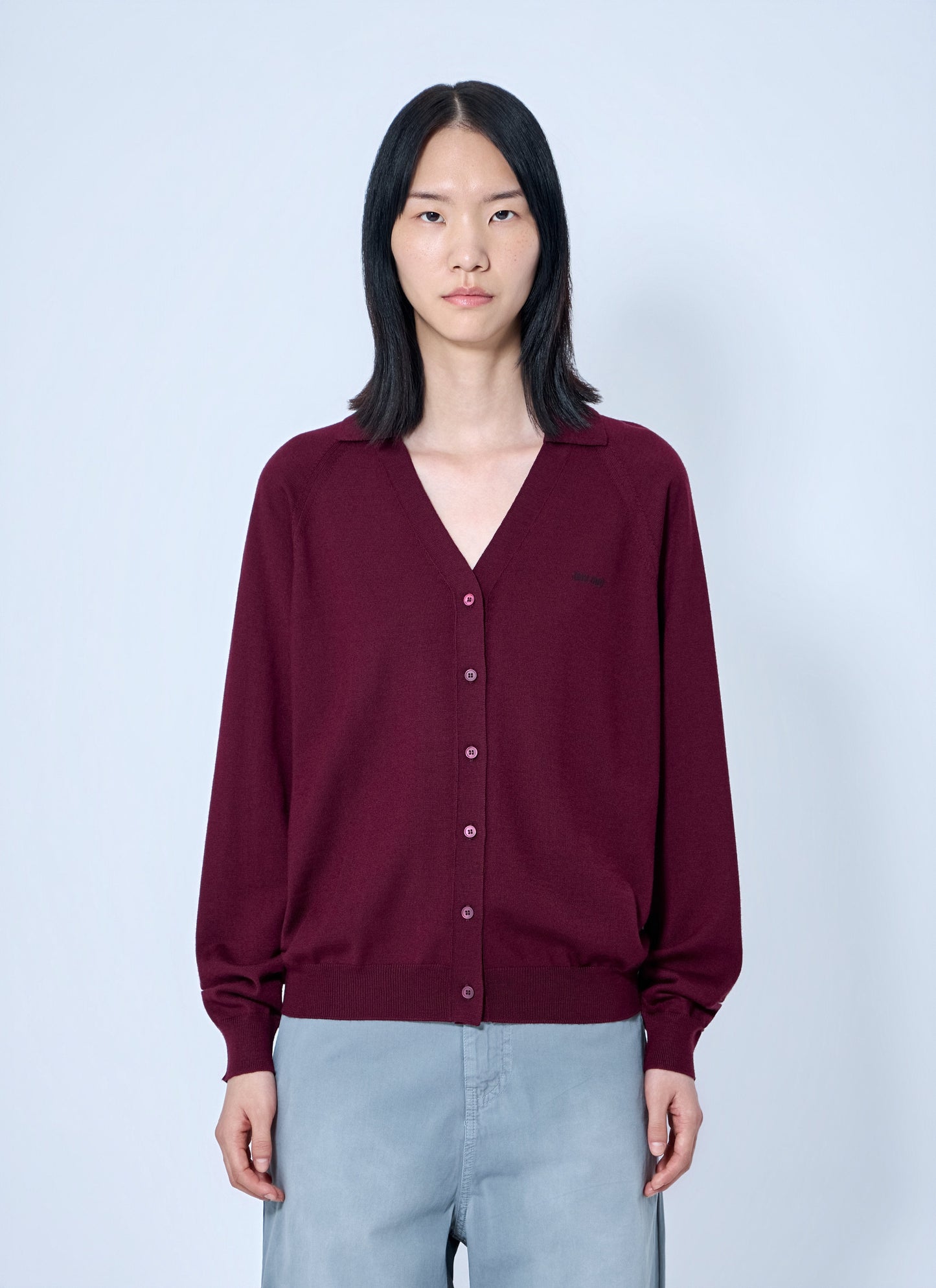 Miu Miu Women Knit Cardigan With Logo