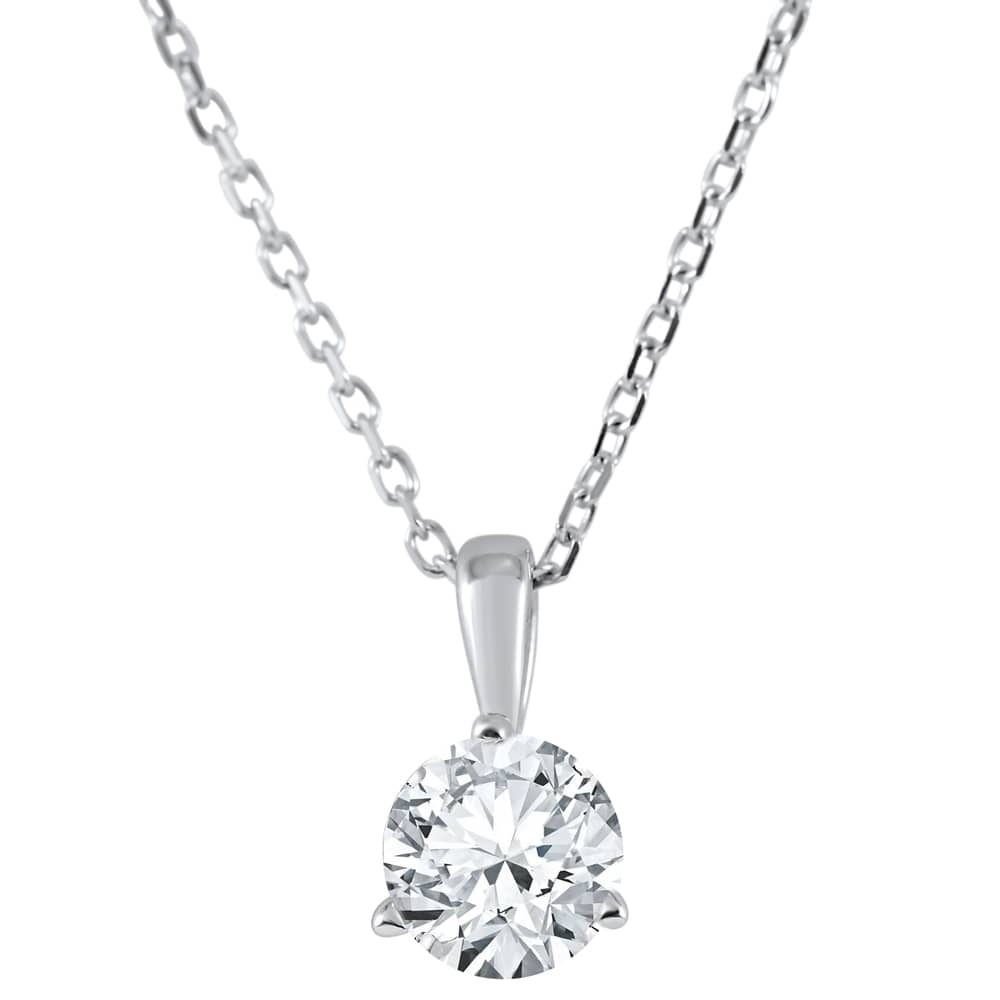 1/5 ct Solitaire Lab Grown Diamond Pendant available in 14K and Platinum