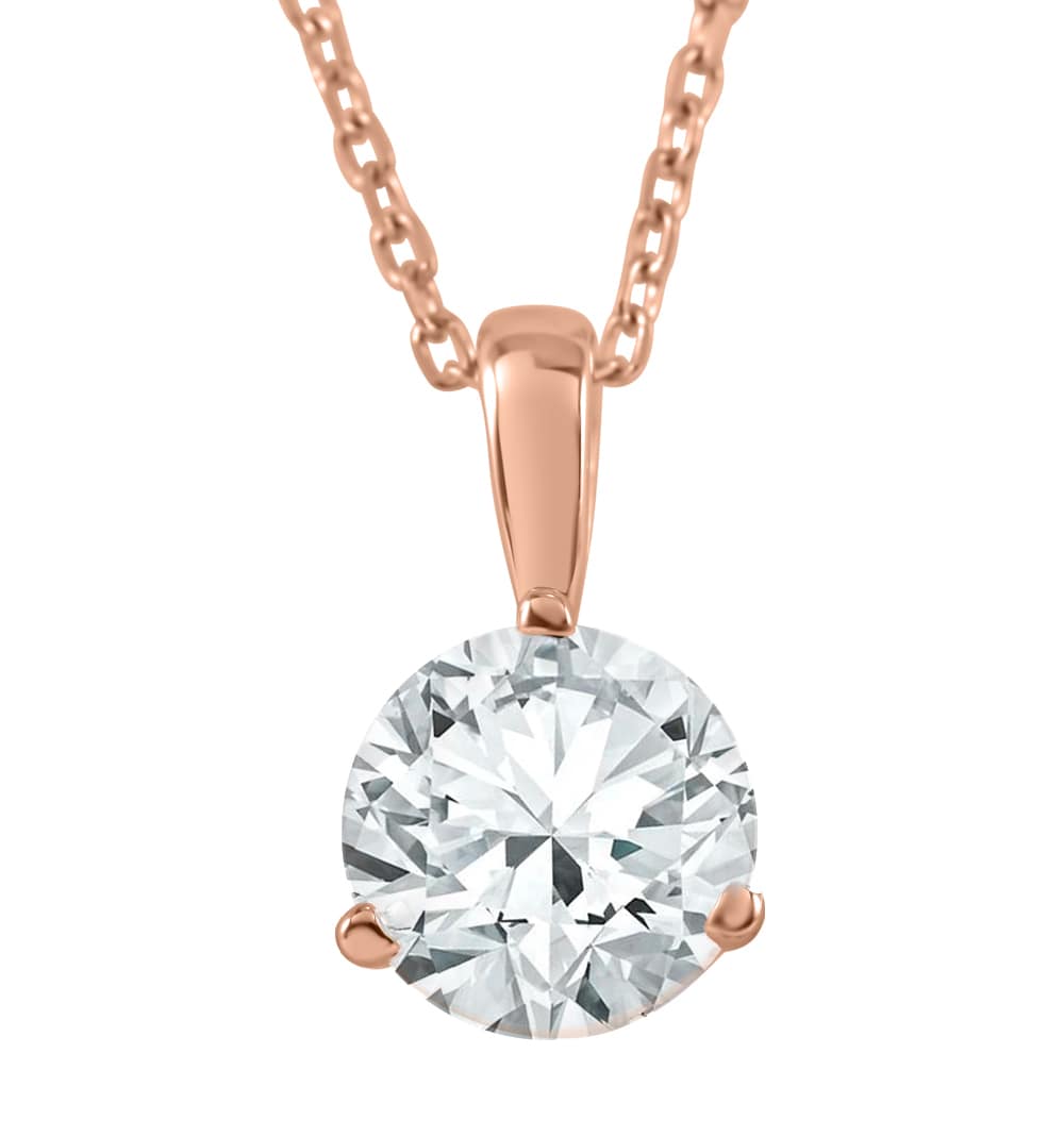 1/4 ct Solitaire Diamond Pendant available in 14K and Platinum