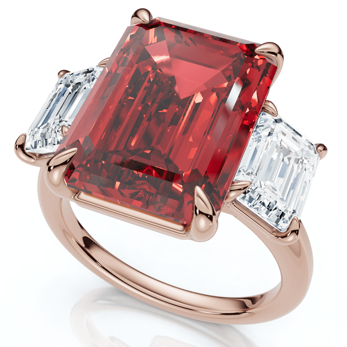 13Ct Ruby & Diamond Ring Lab Grown