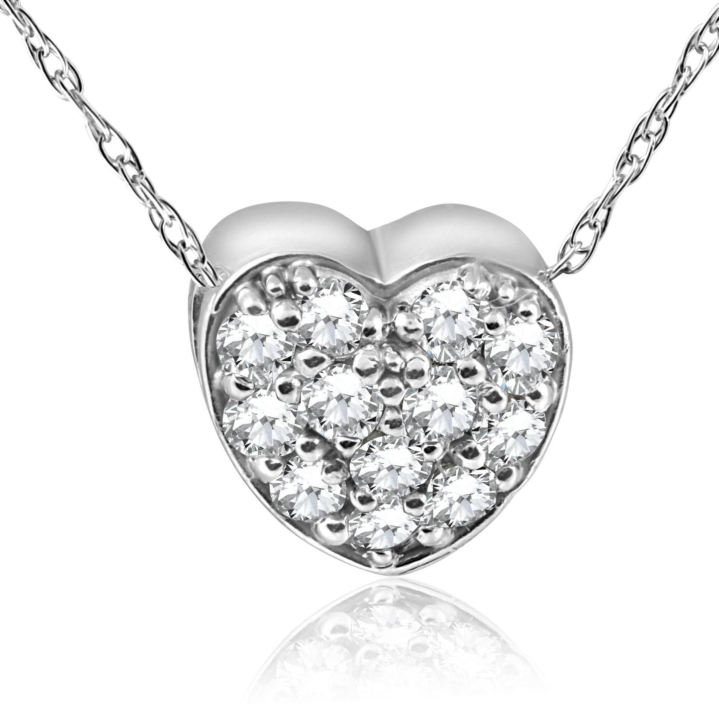 1/4Ct Diamond Petite Diamond Pendant Necklace in 14k White, Yellow, or Rose Gold