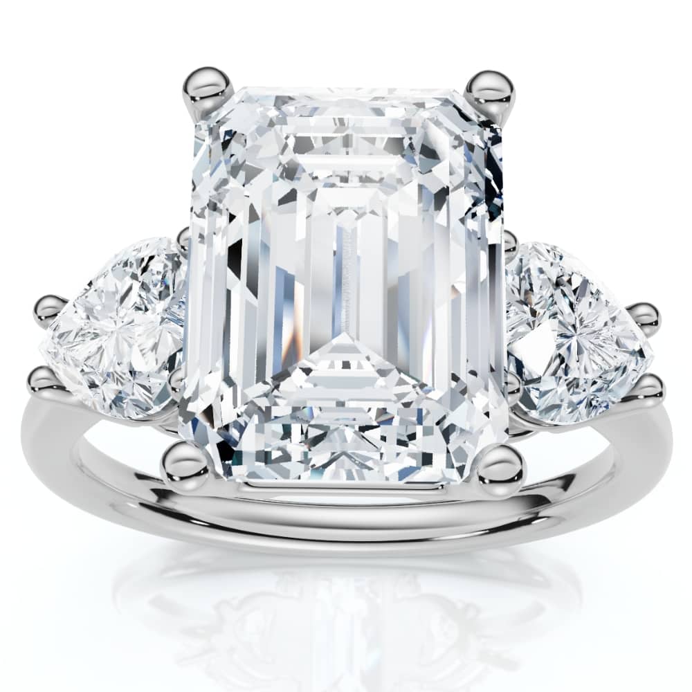 Certified 2.50 - 5.50Ct Emerald & Heart Shape Diamond Engagement Ring 14k Gold Lab Grown
