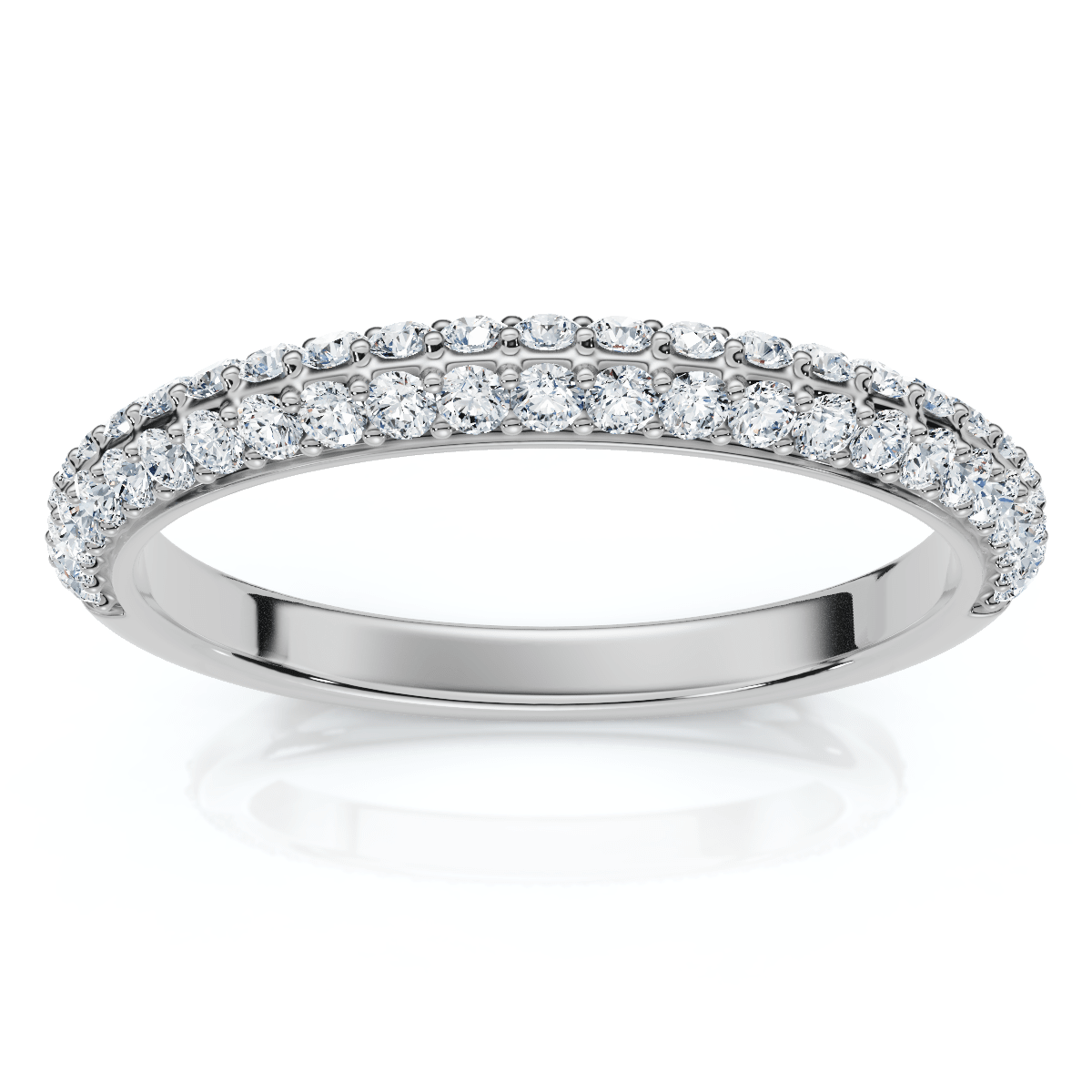 1/4Ct TW Diamond Micro Pave Wedding Ring Stackable Band 14k Gold Lab Grown