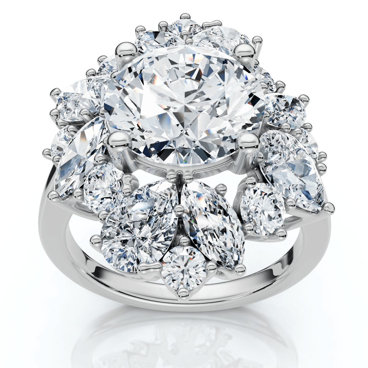 Certified 6.50Ct High Jewelry Diamond Ring 14k Gold Lab Grown