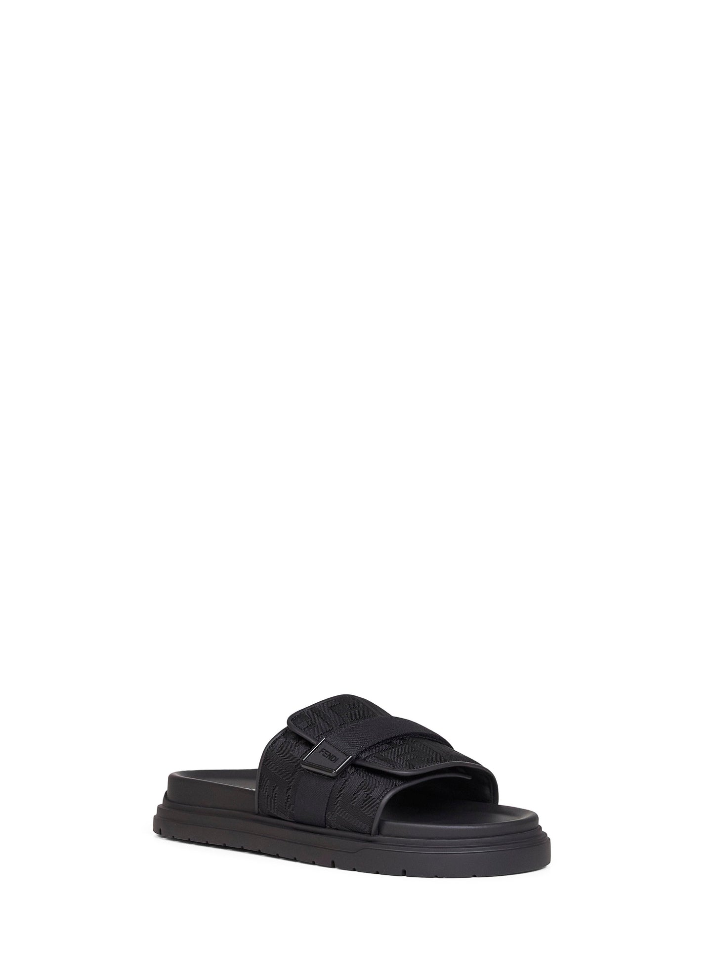 Fendi Men Black Fendi Chunky Slides