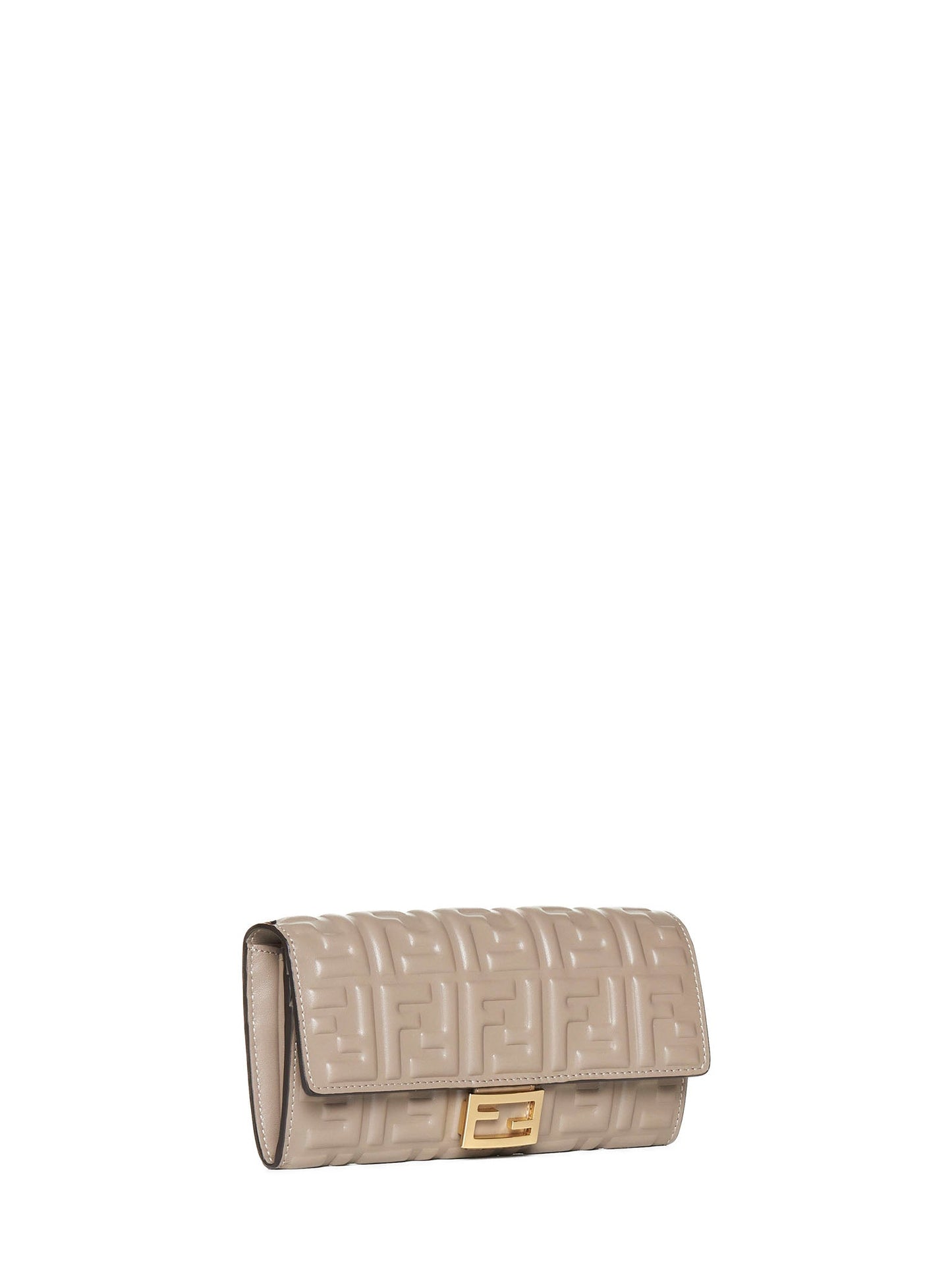Fendi Women Taupe Nappa Leather Wallet
