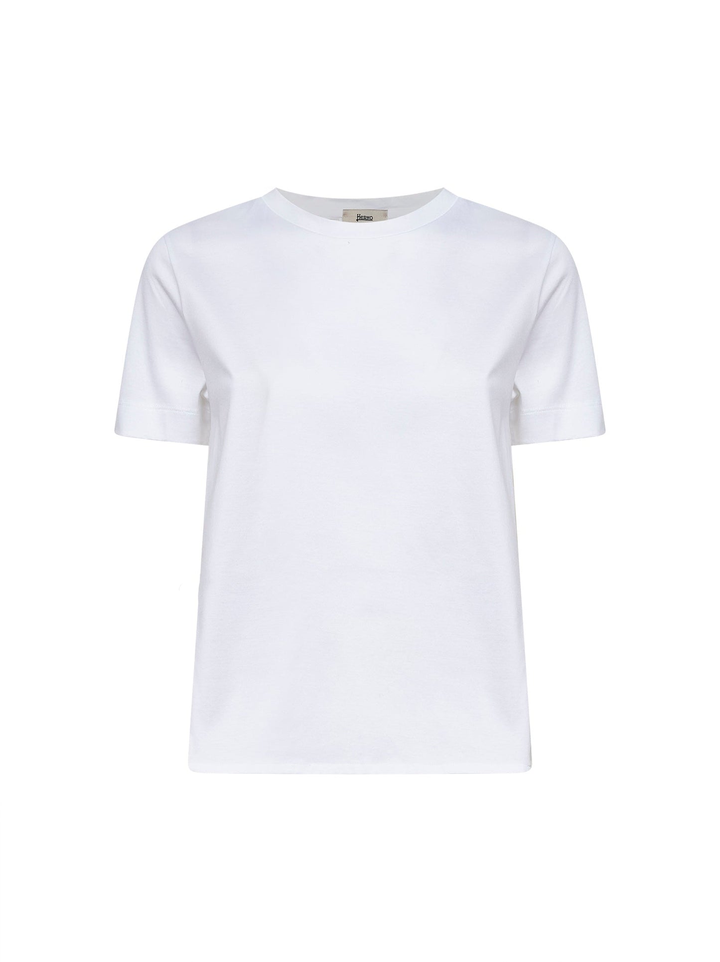 Herno Women White Chic Cotton Jersey And New Techno Taffeta T-Shirt