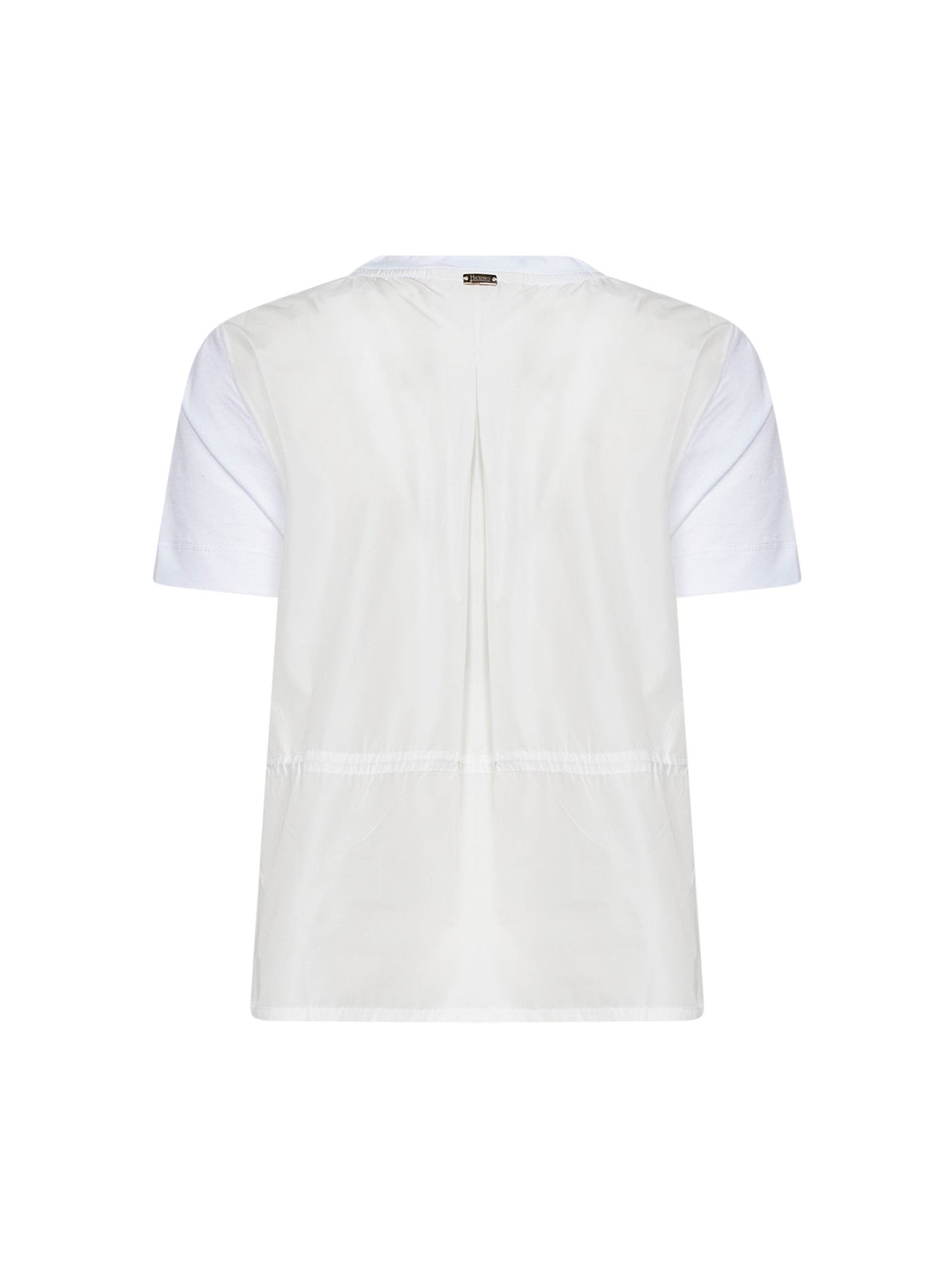 Herno Women White Chic Cotton Jersey And New Techno Taffeta T-Shirt