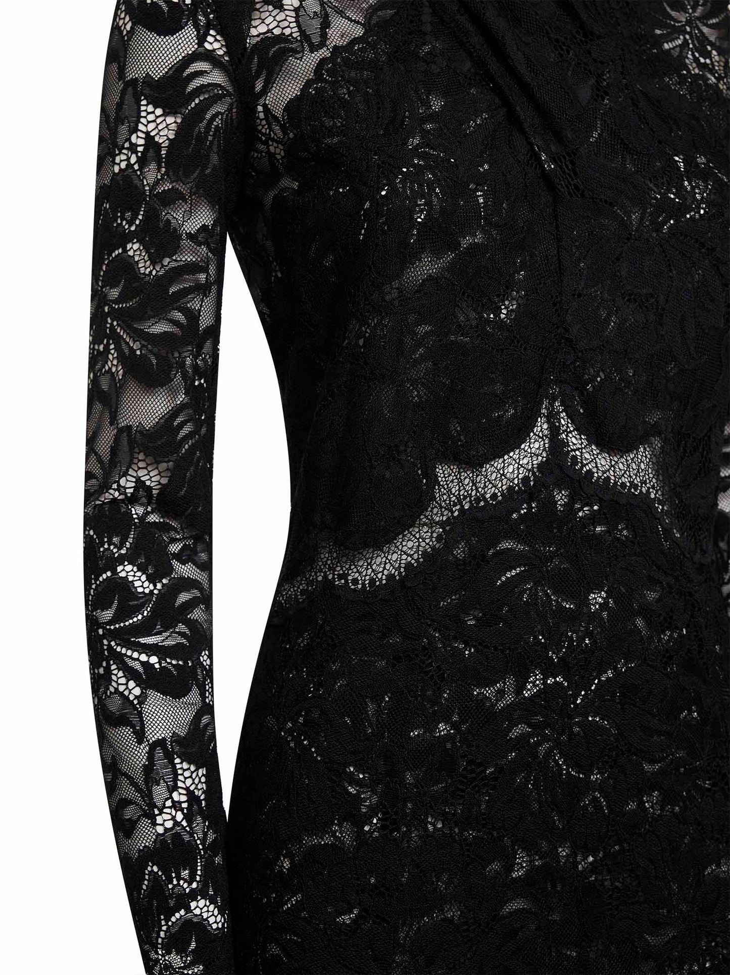 Rabanne Women Black Lace Long Dress