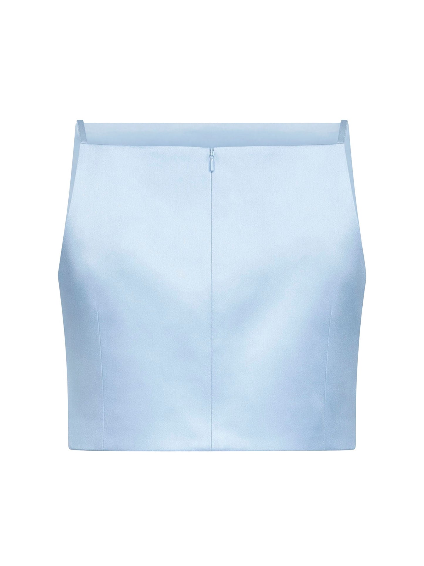 Self Portrait Women Light Blue Satin 3D Sequin Flower-Embellished Cropped Top