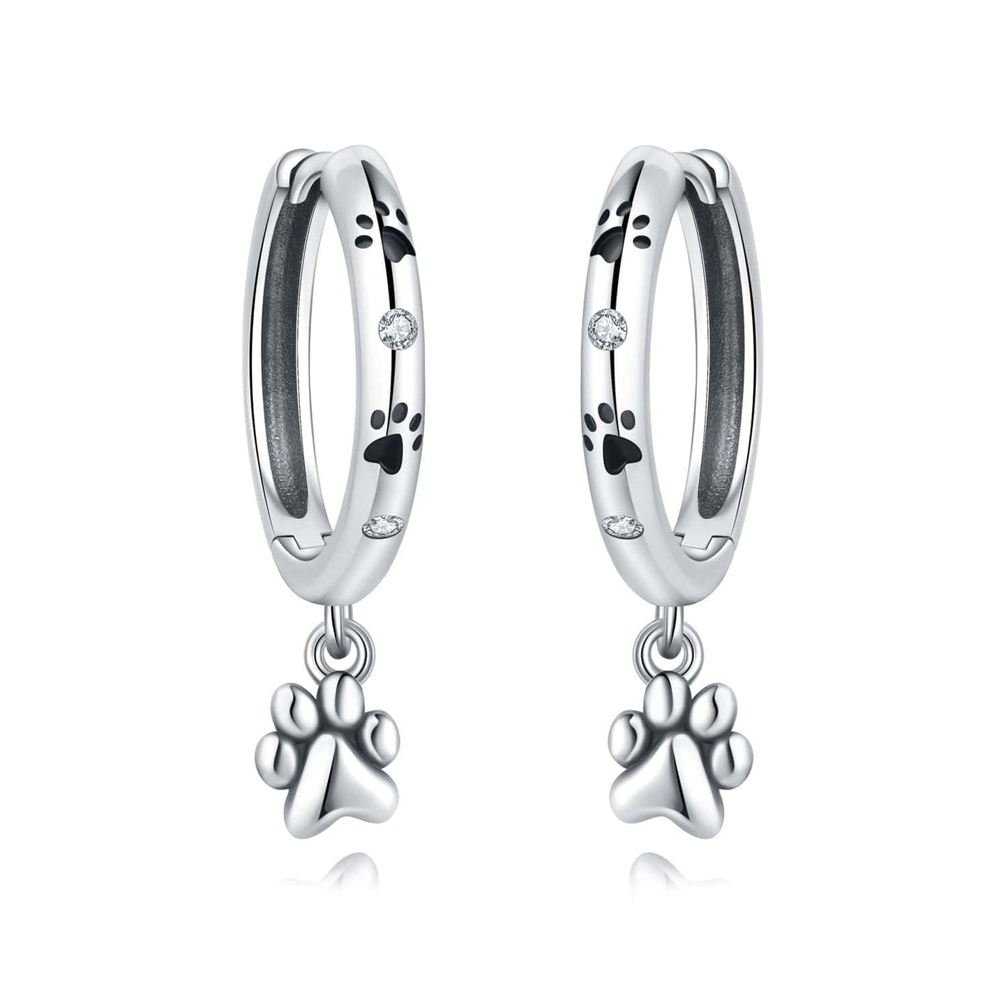 Paw Print Hoop Earrings