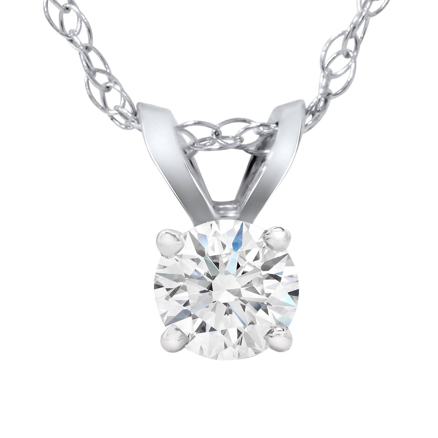 1/5ct Lab Grown Diamond Solitaire Pendant 14K White Gold