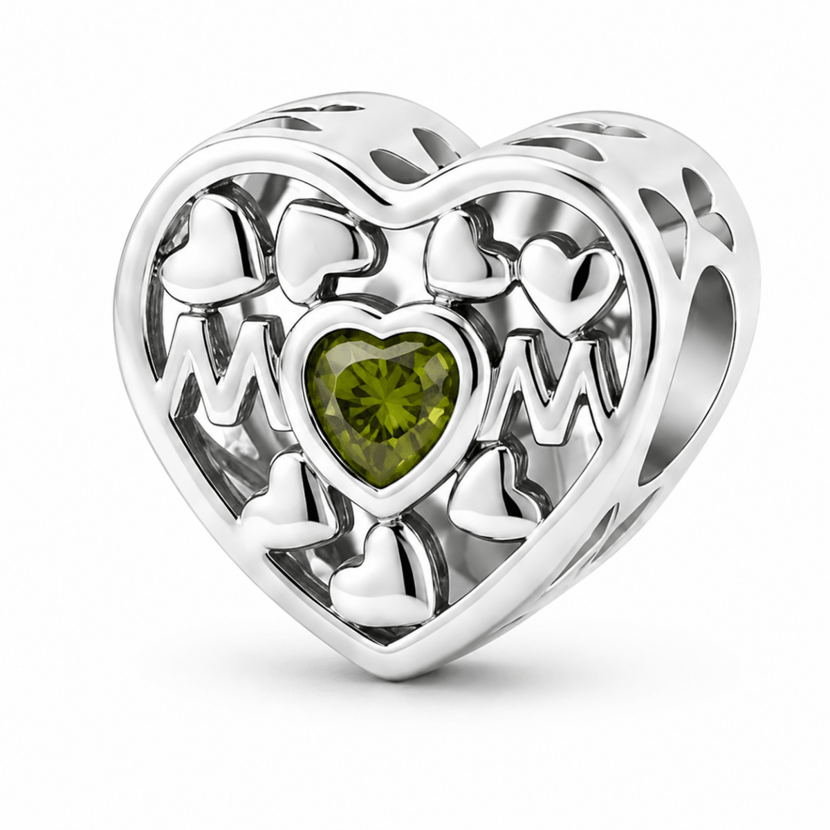 Personalized Mom Heart Photo Charm