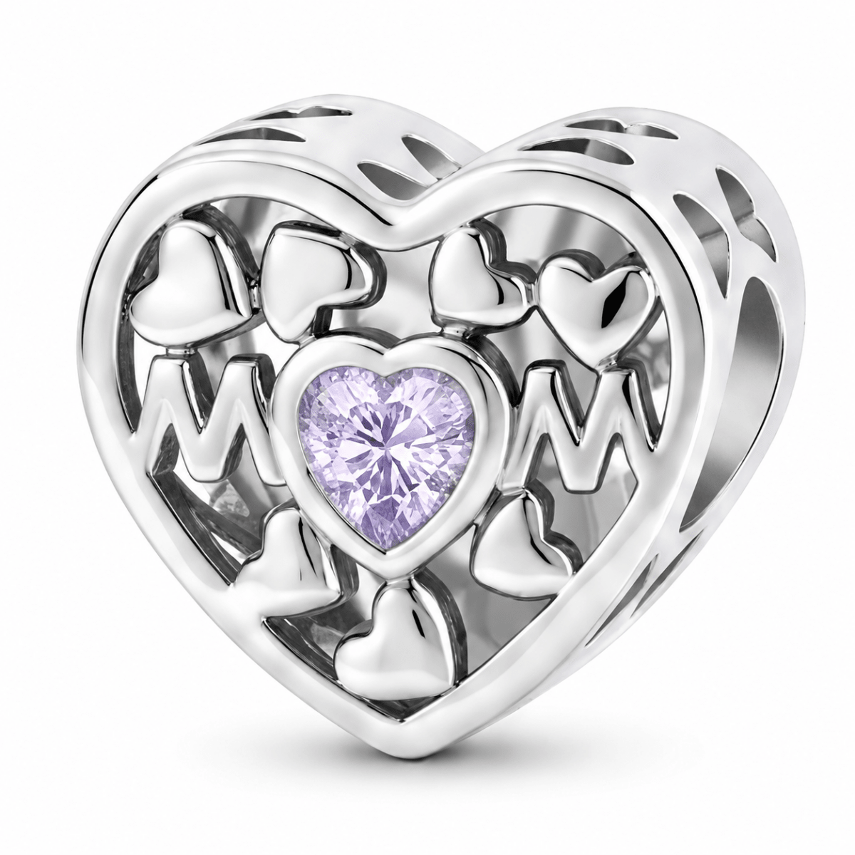 Personalized Mom Heart Photo Charm