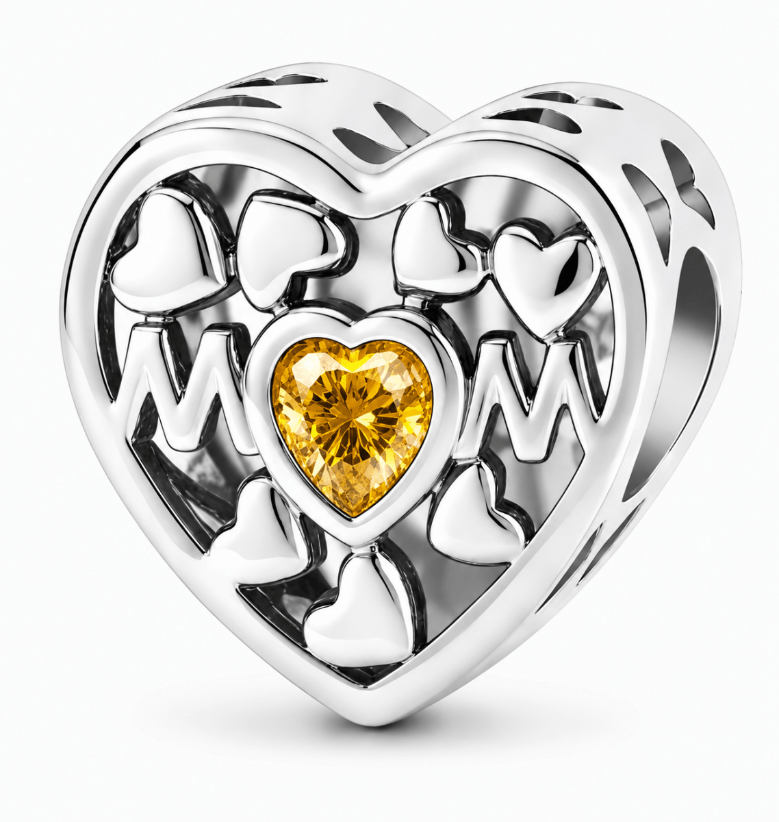 Personalized Mom Heart Photo Charm