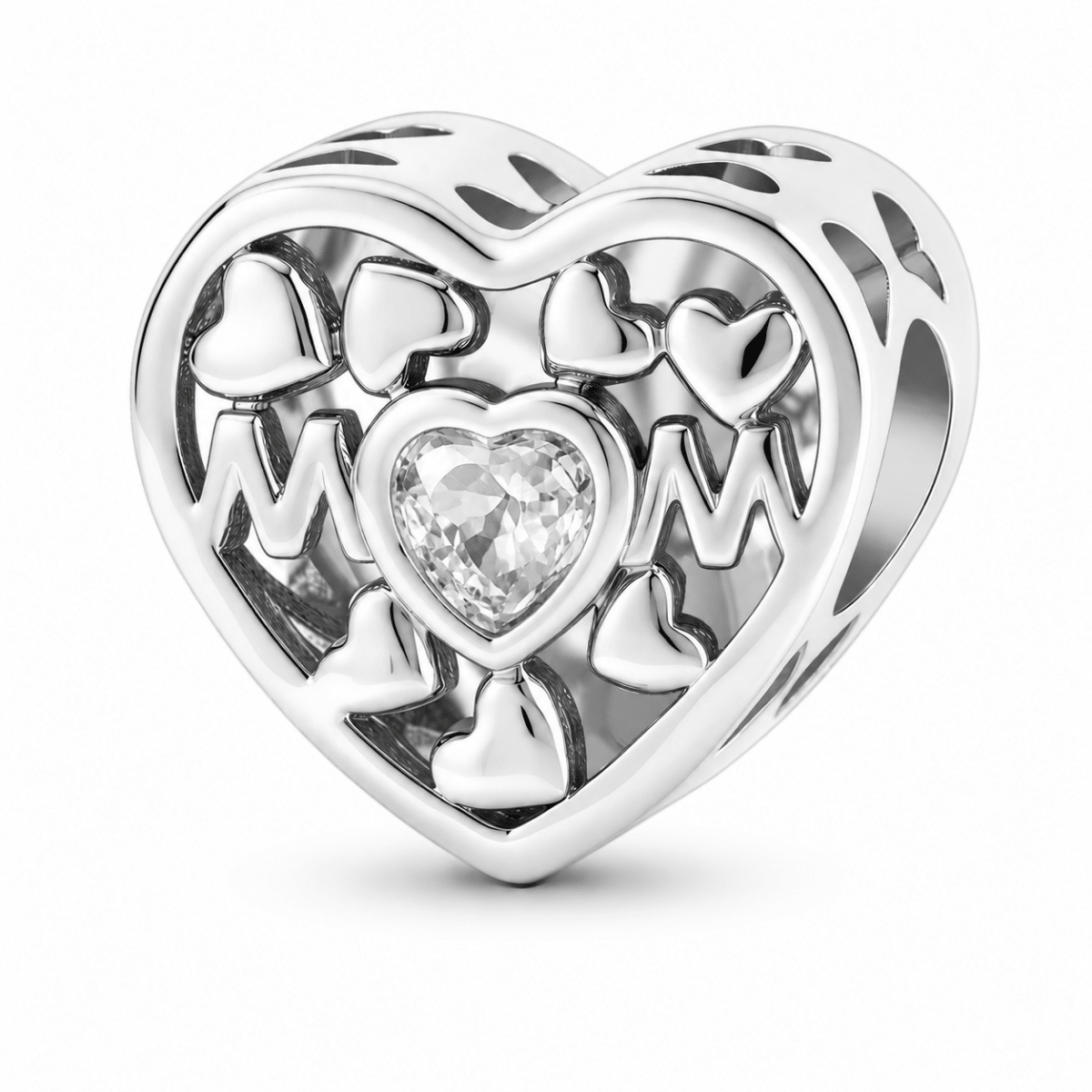 Personalized Mom Heart Photo Charm