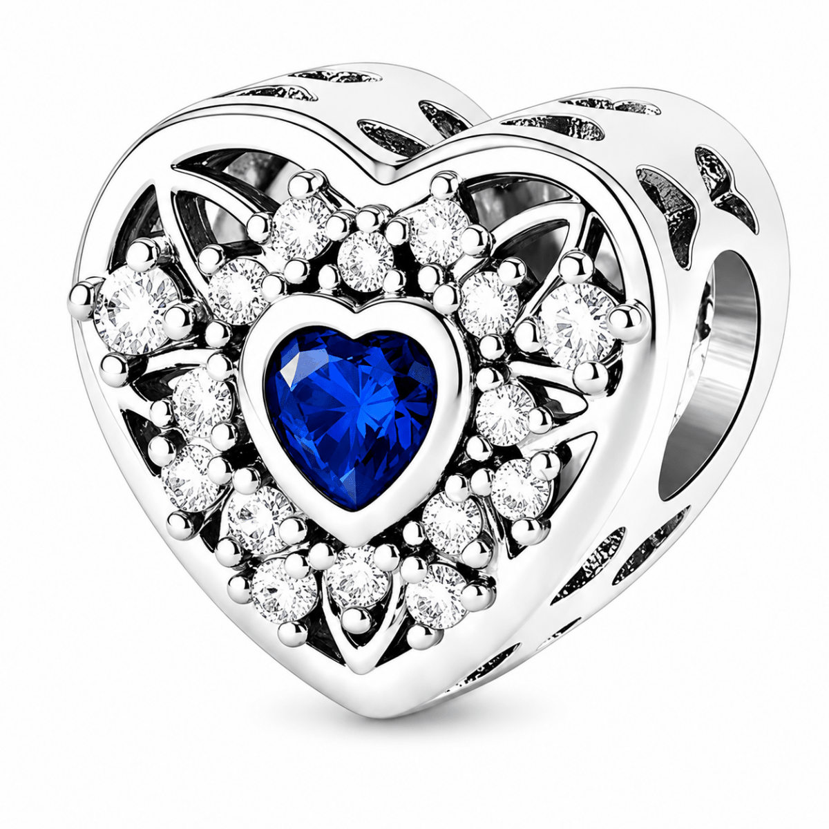 Personalized Photo & Heart Birthstone Halo Charm