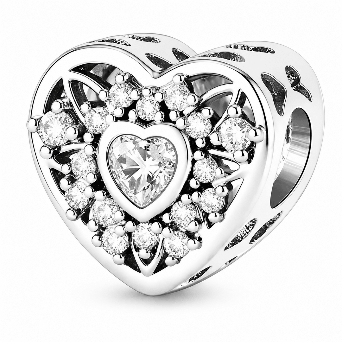Personalized Photo & Heart Birthstone Halo Charm
