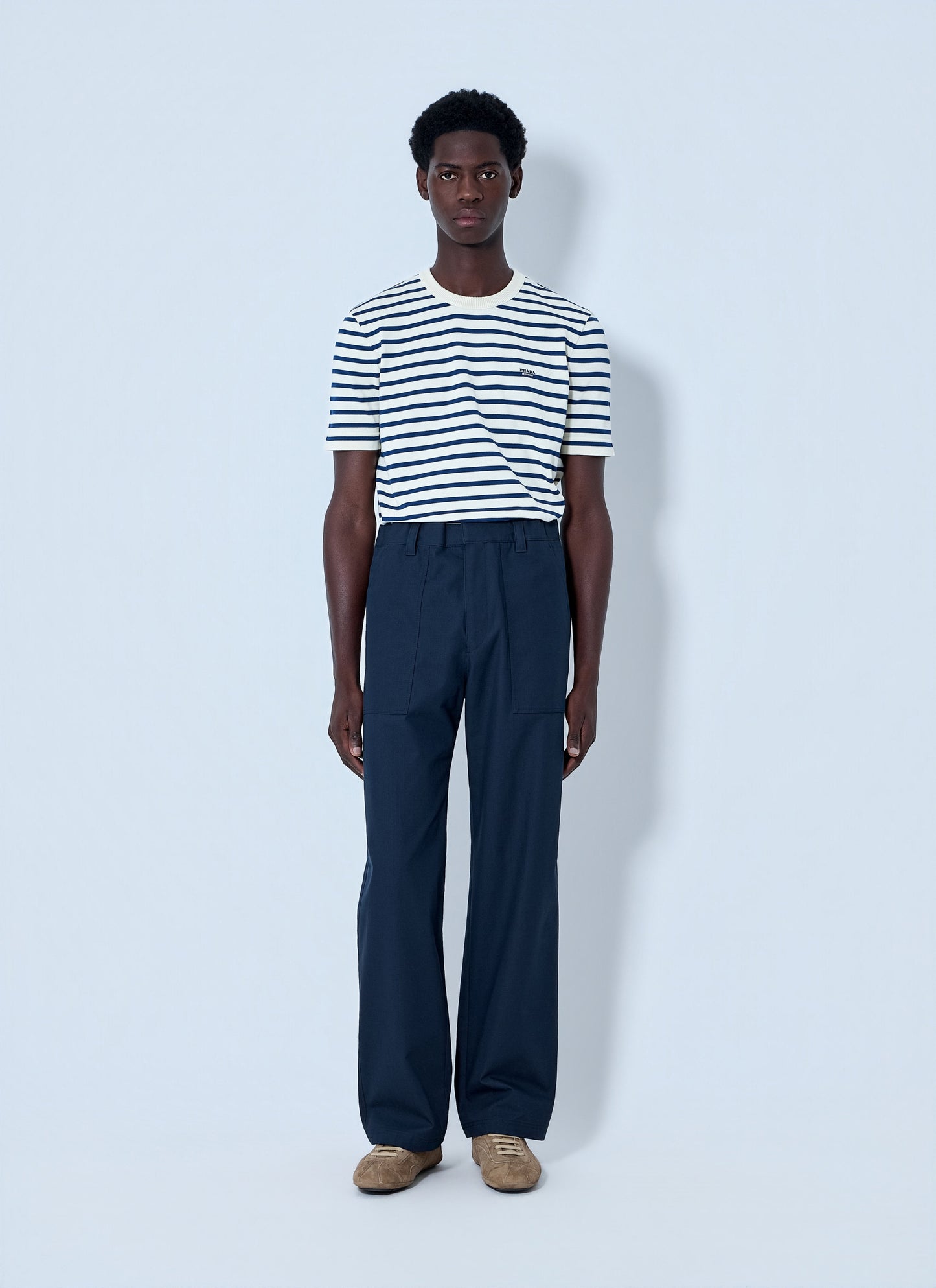 Prada Men Wide-Leg Tailored Trousers