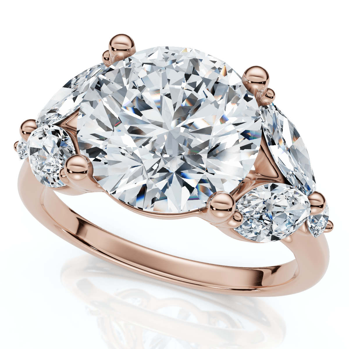 3 3/4Ct Certified Diamond Engagement Ring 14k Gold Lab Grown