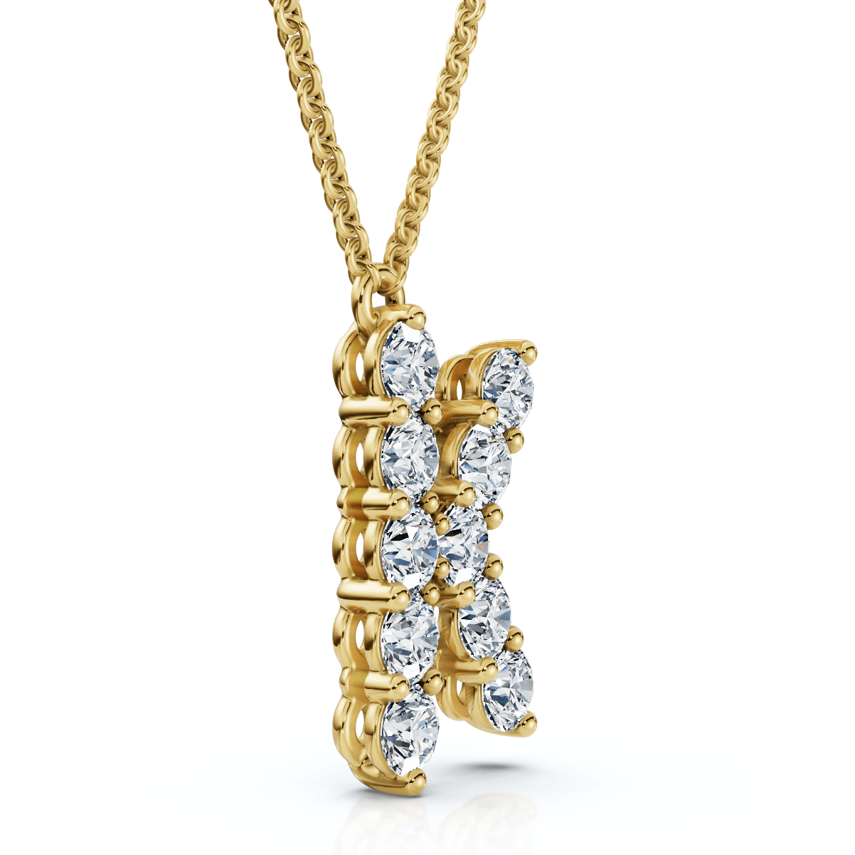 1Ct Diamond Initial "K" Pendant 14k Gold 18" Necklace Lab Grown 5/8" Tall