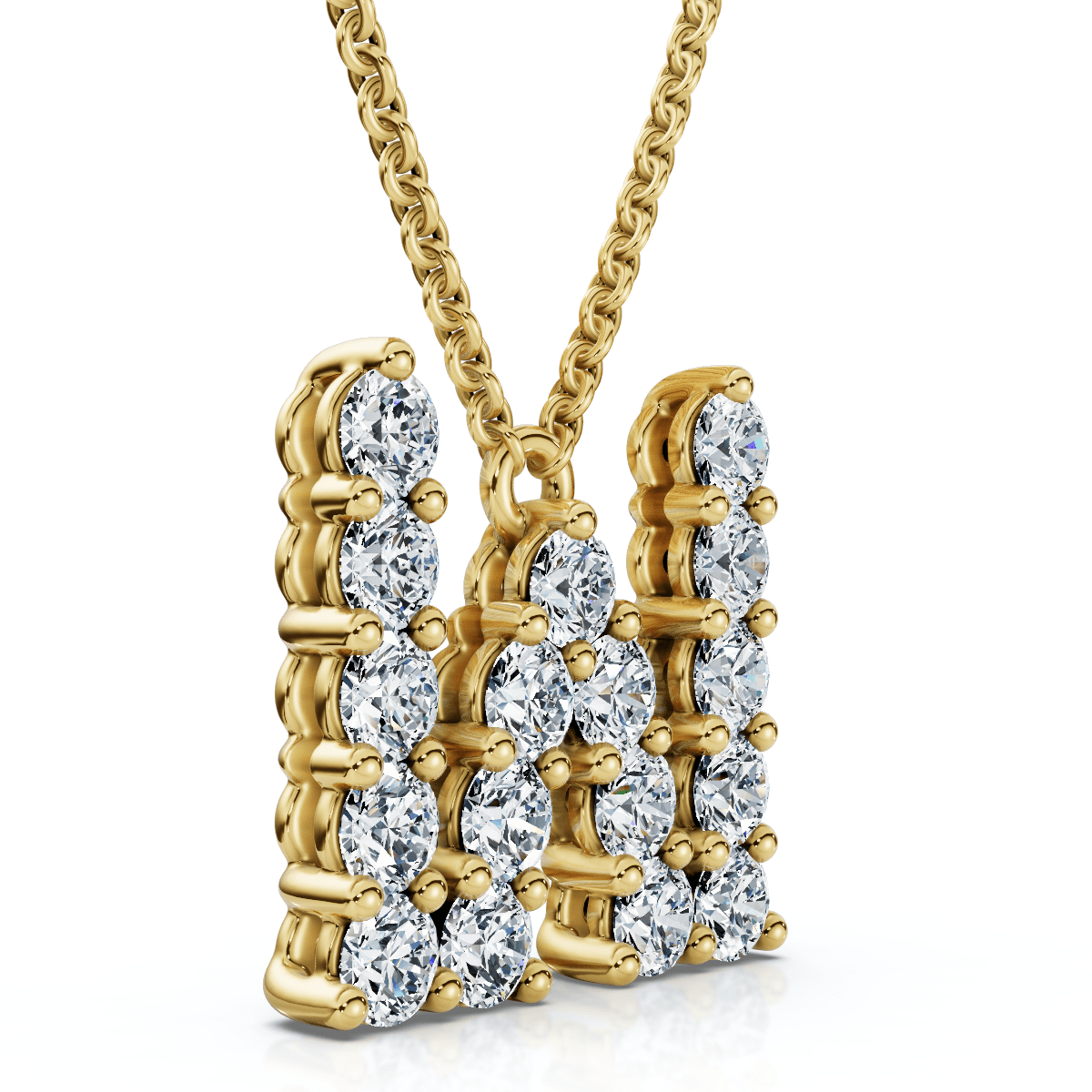1Ct Diamond Initial "W" Pendant 14k Gold 18" Necklace Lab Grown 5/8" Tall