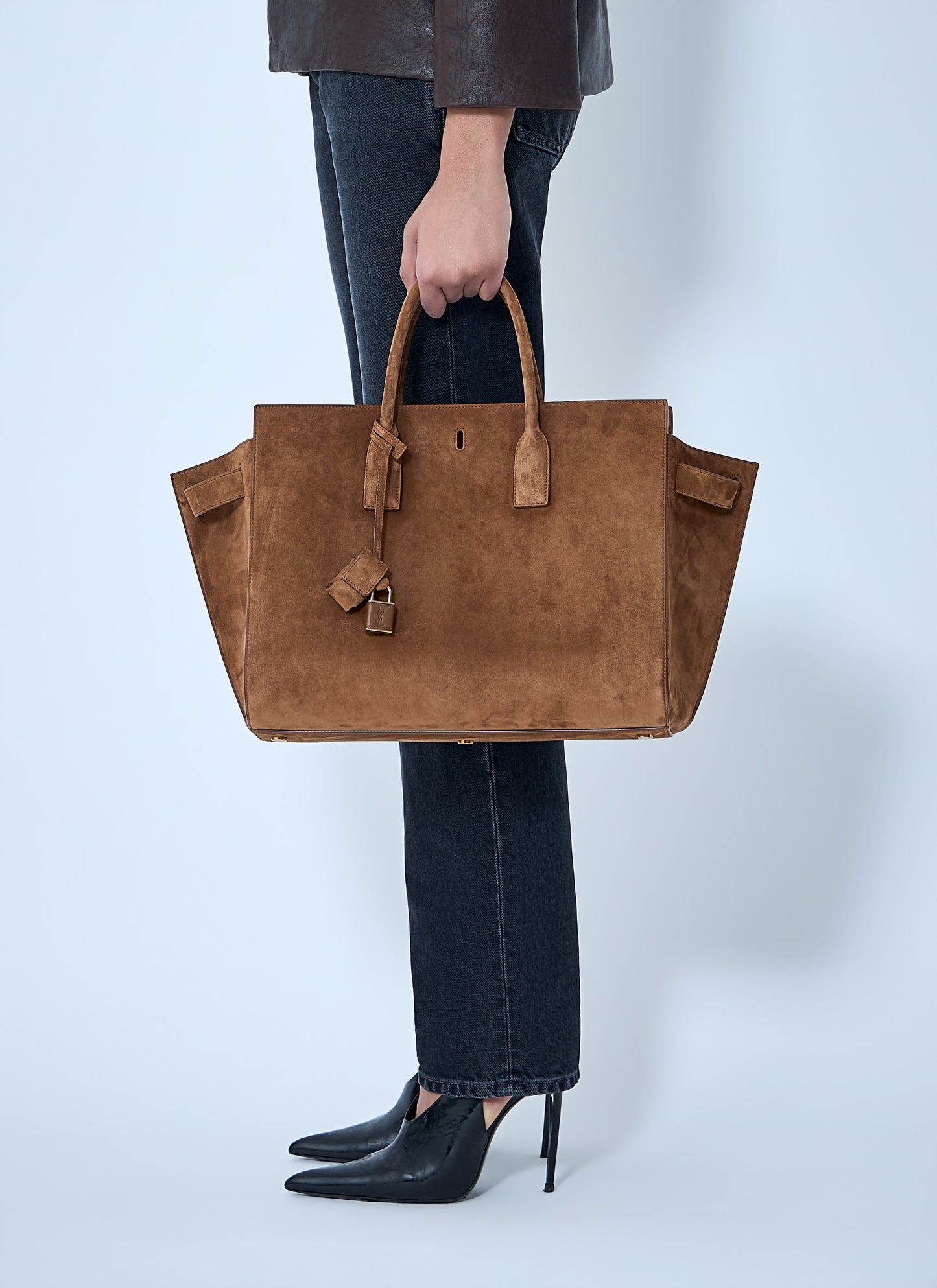 Saint Laurent Women Sac De Jour Suede Handbag
