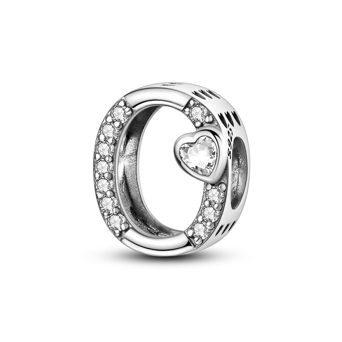 Sparkling Heart Letter A~Z Alphabet Charm
