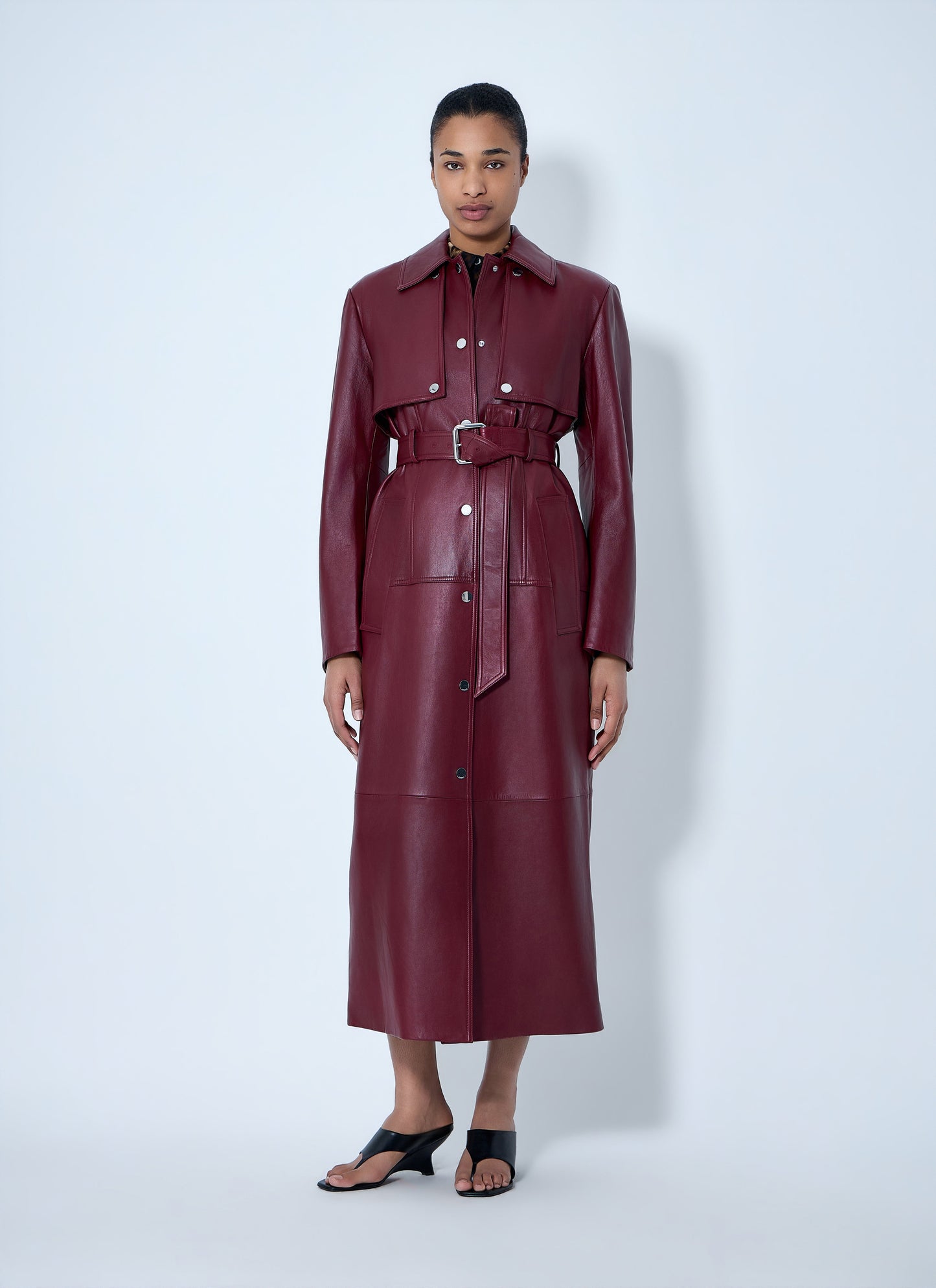 Sportmax Women Long Leather Coat