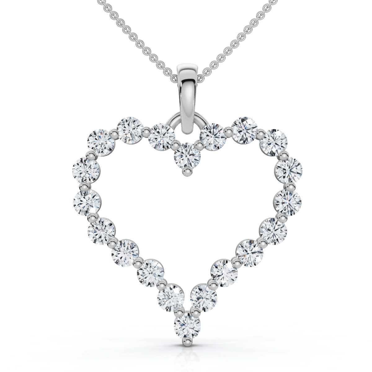 1Ct Diamond Heart Pendant 10k Gold Lab Grown 18" Women's Necklace Size: 1" Tall