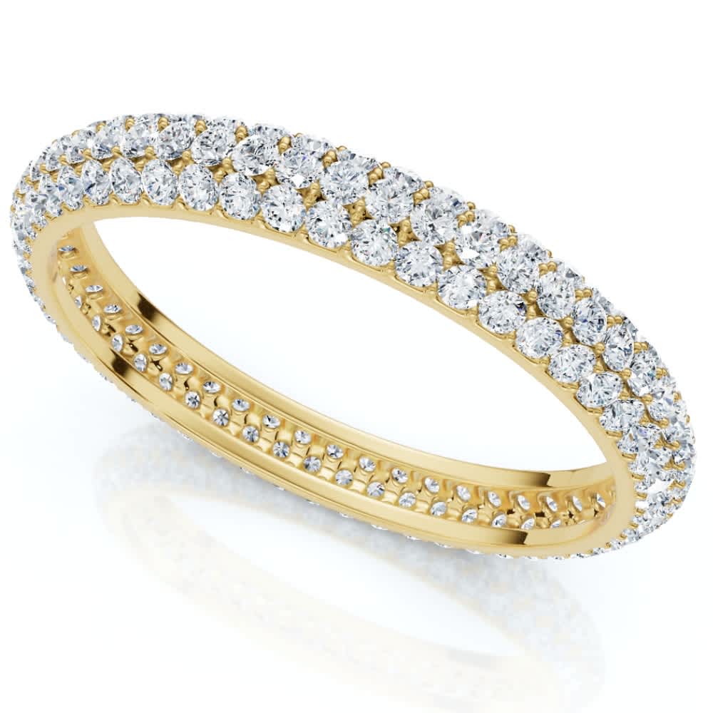 1Ct Pave Diamond Eternity Ring 14k Gold Lab Grown