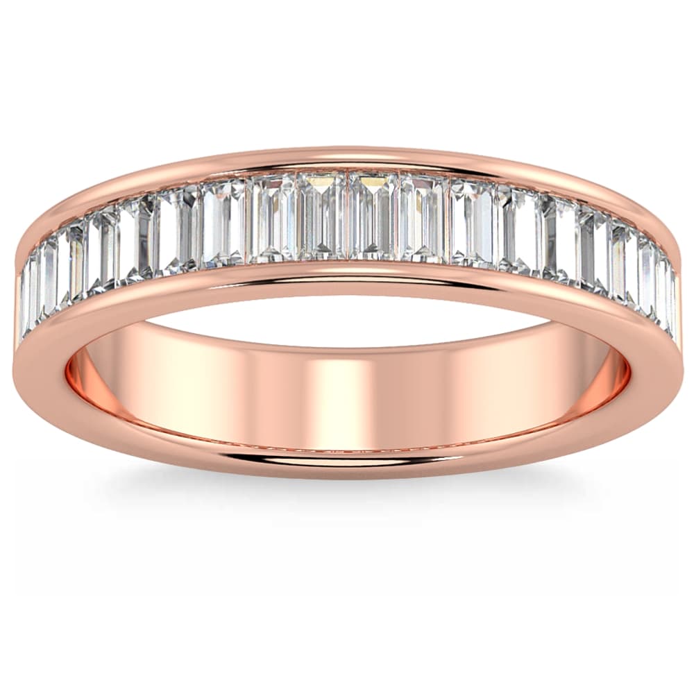 1Ct TW Baguette Diamond Channel Set Wedding Ring 14k Gold Lab Grown