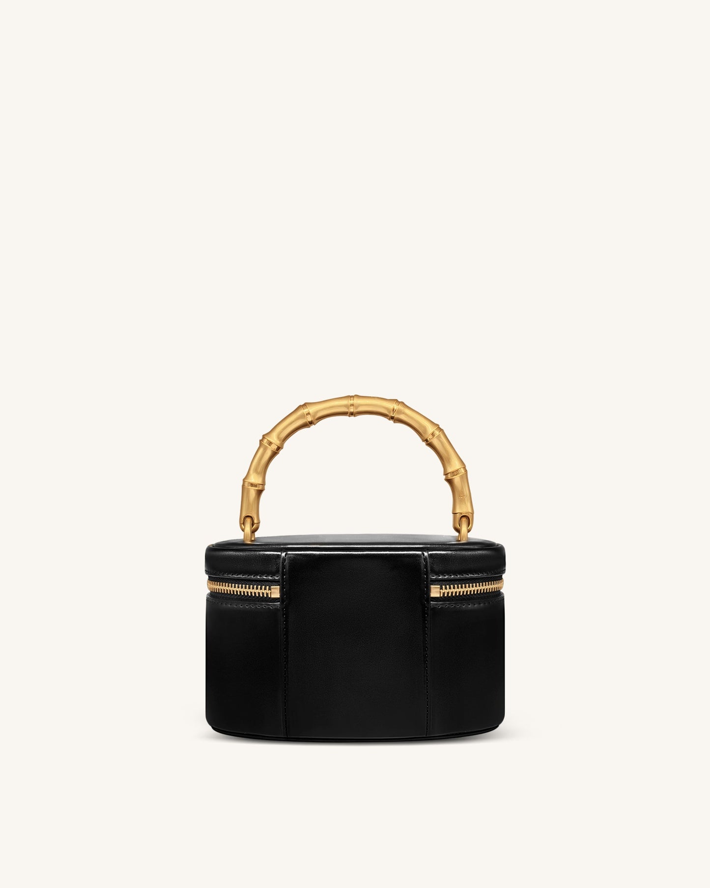 Natalie Metal Geometric Pendant Handle Bag - Black