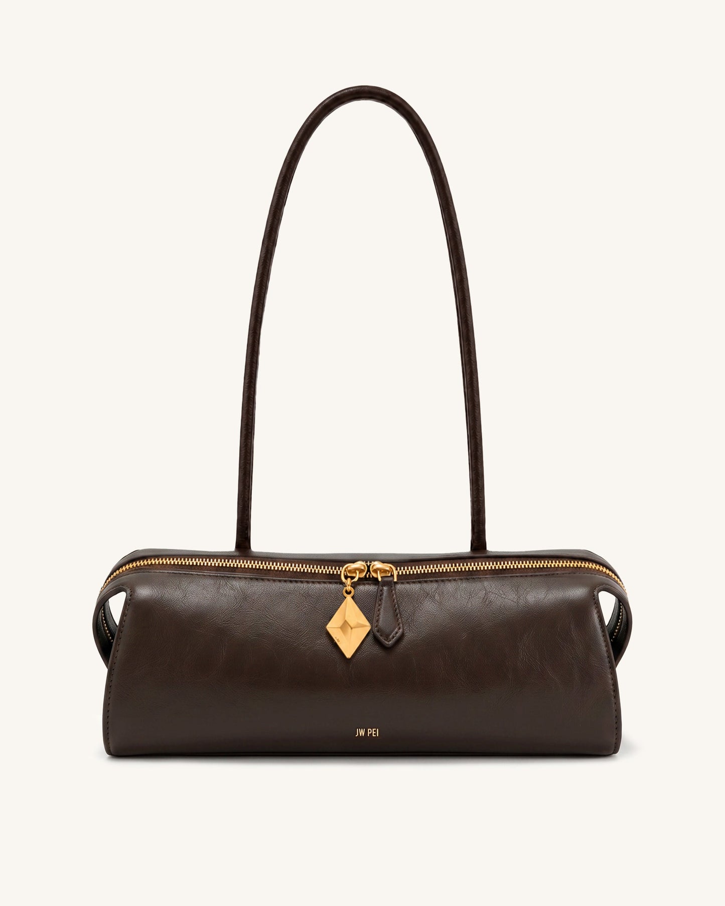 Thea Geo Charm Shoulder Bag - Dark Brown