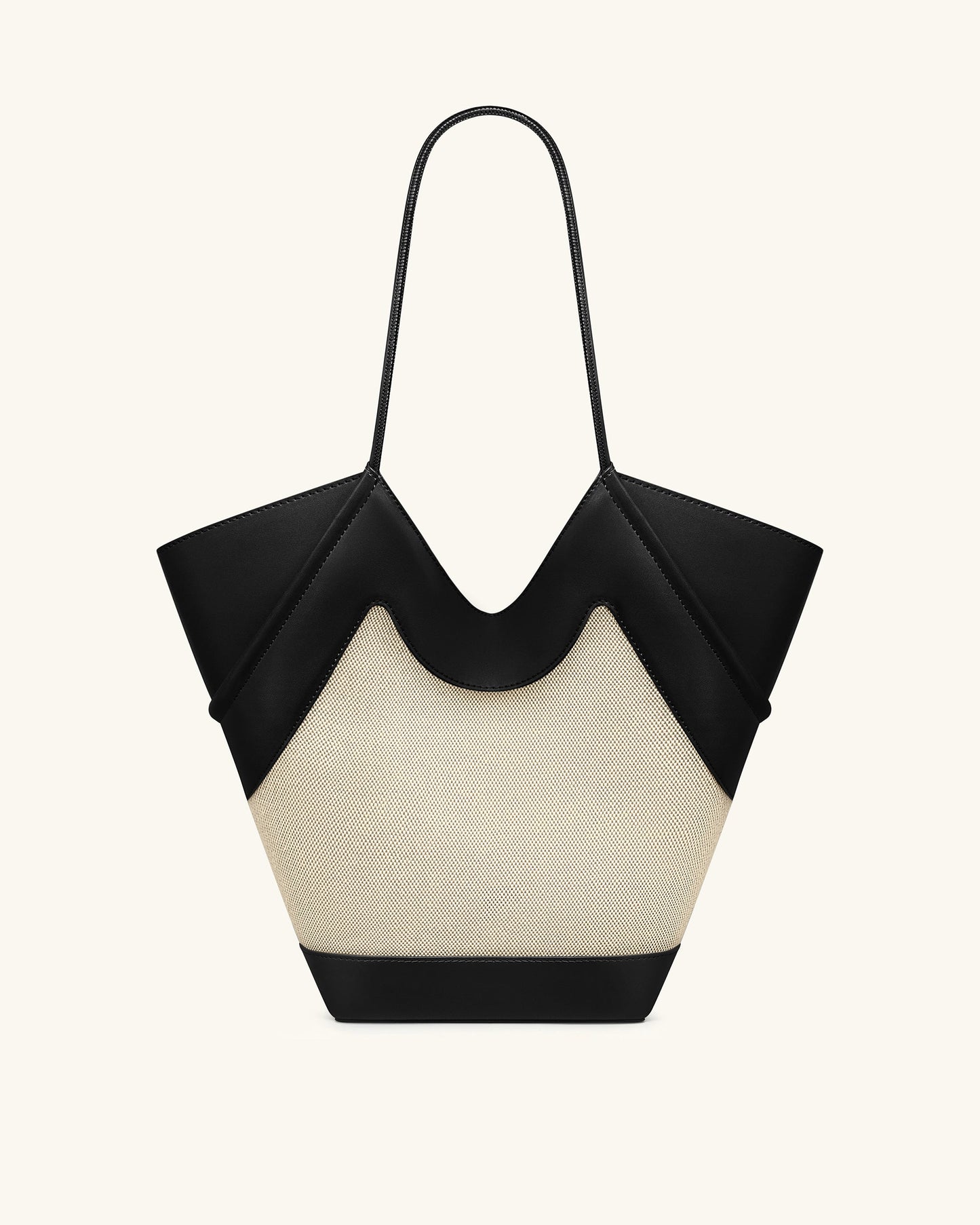 Maribel Panel Tote Bag - Black Canvas