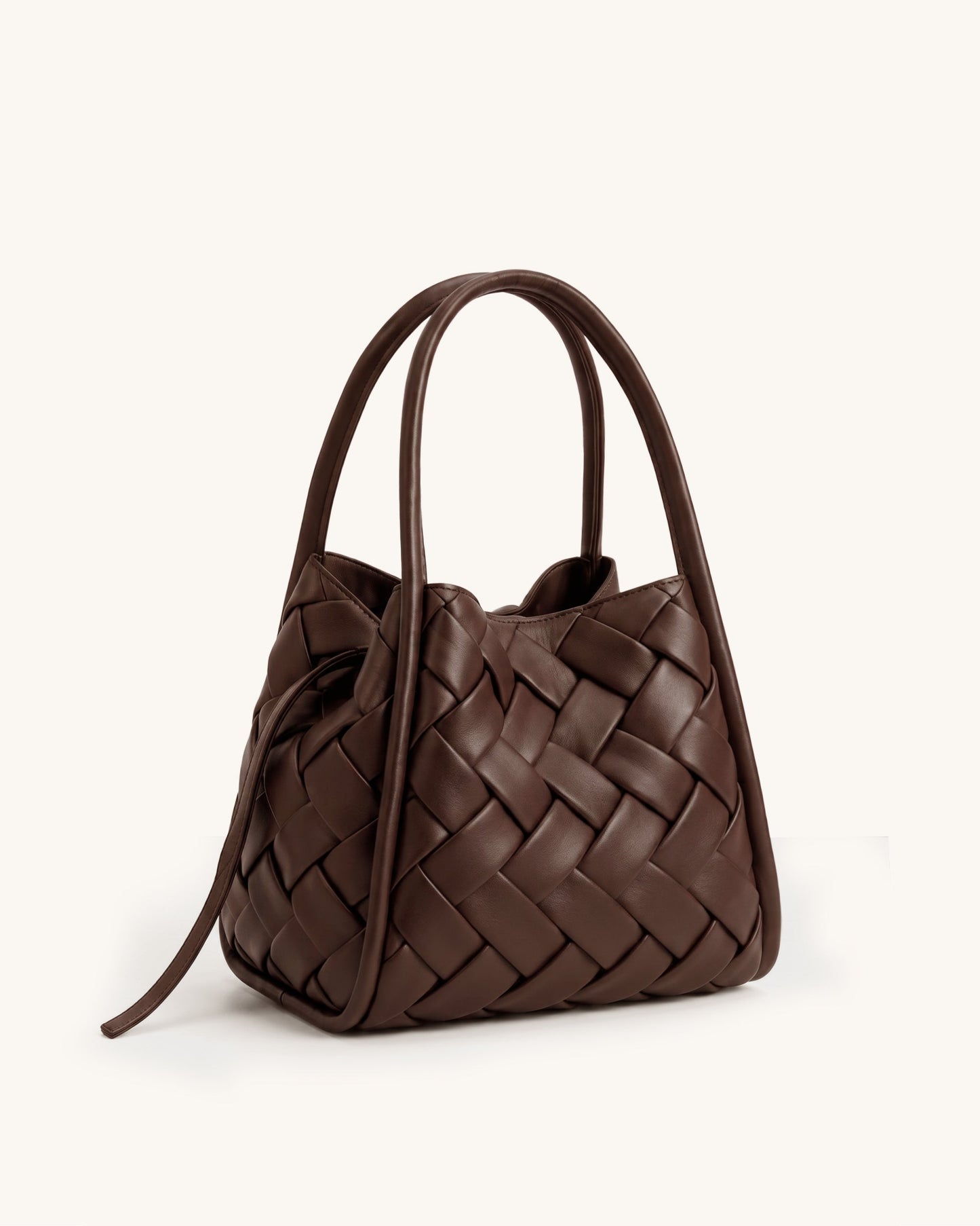 Orla Woven Soft Tote Bag - Dark Brown