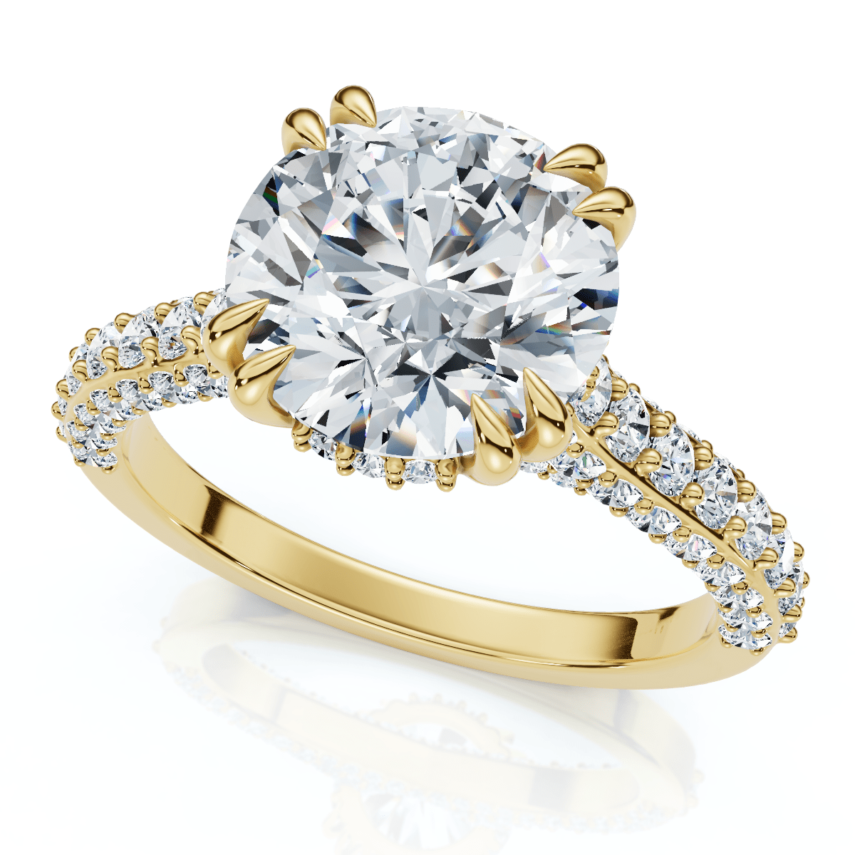 Certified 2 3/4Ct Diamond Engagement Ring 14k Gold Lab Grown