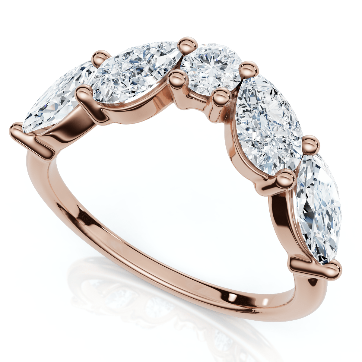 1Ct Contoured  Diamond Wedding Ring Guard Band 14k Gold or Platinum Lab Grown