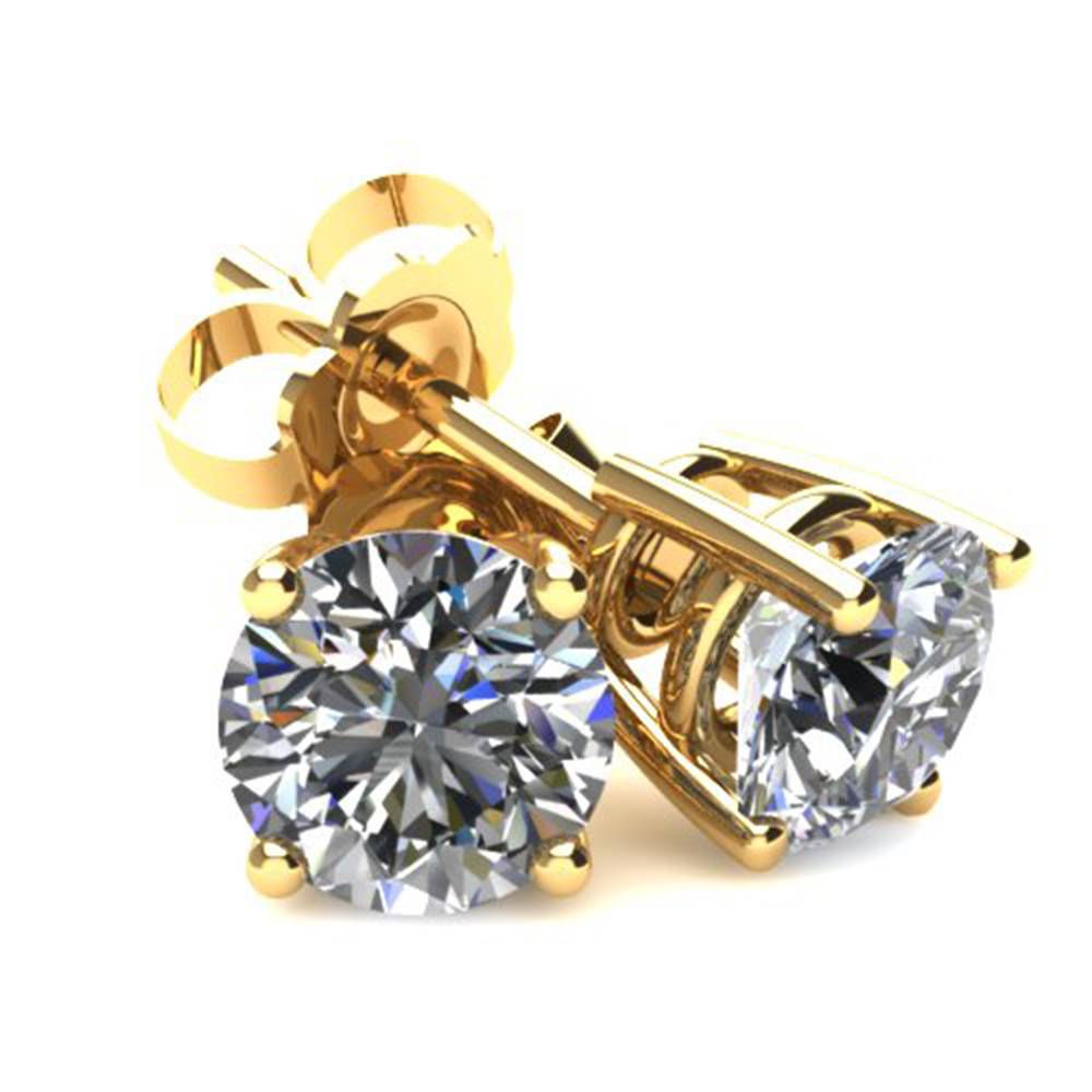 1/3Ct Round Brilliant Cut Natural Diamond Stud Earrings in 14K Gold Basket Setting