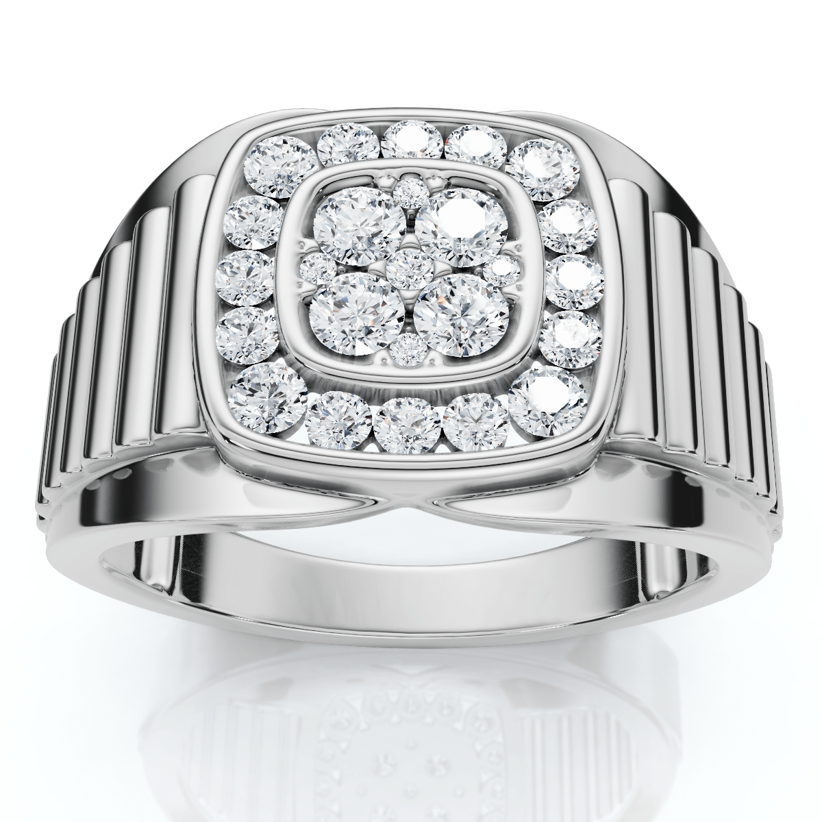 1/2Ct Men's Everett Diamond Wedding Ring 10k Gold Anniversary Band Lab Grown