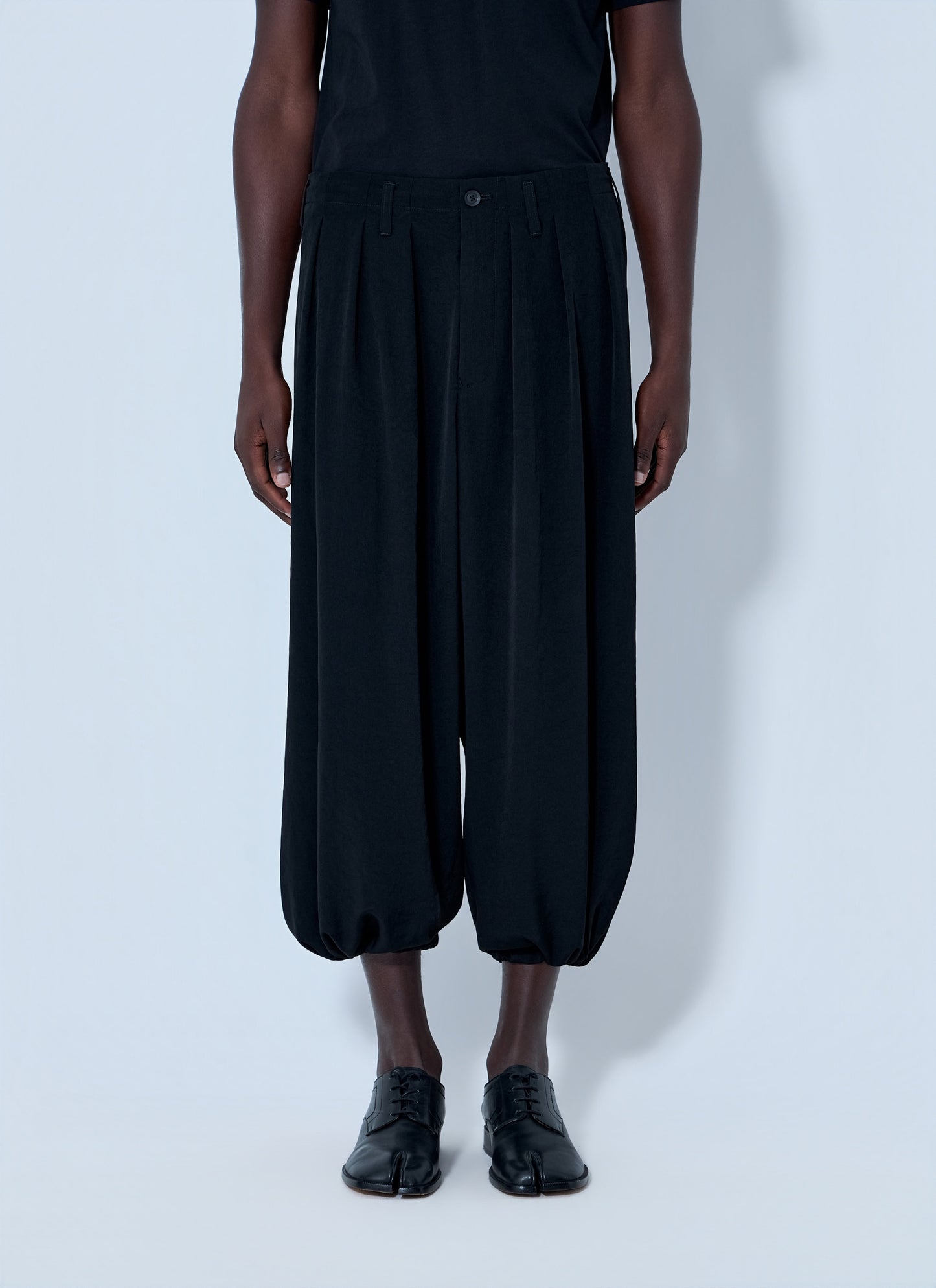 Yohji Yamamoto Men Pleated Drop-Crotch Trousers