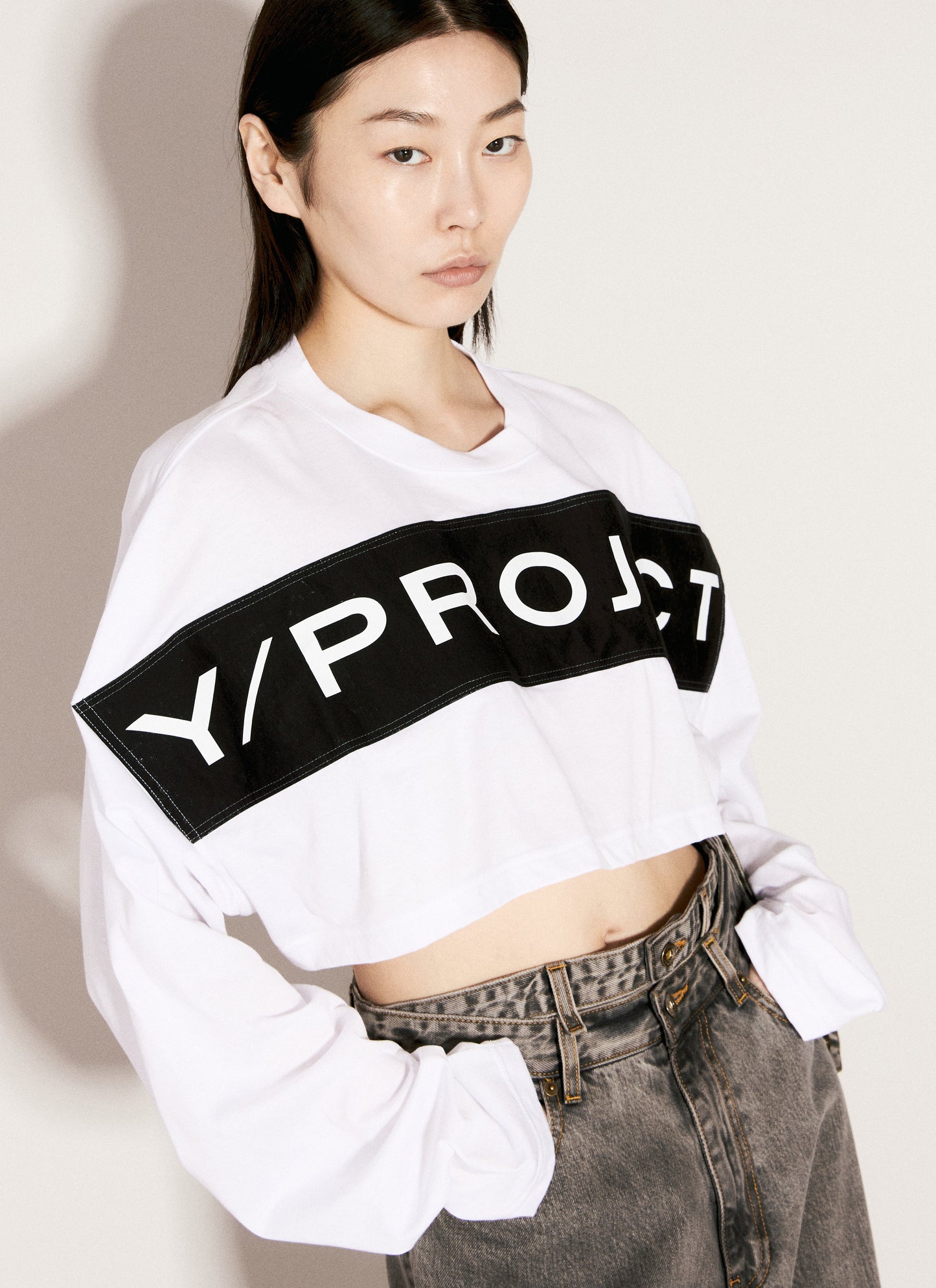 Y/Project Women Scrunched Logo Print T-Shirt