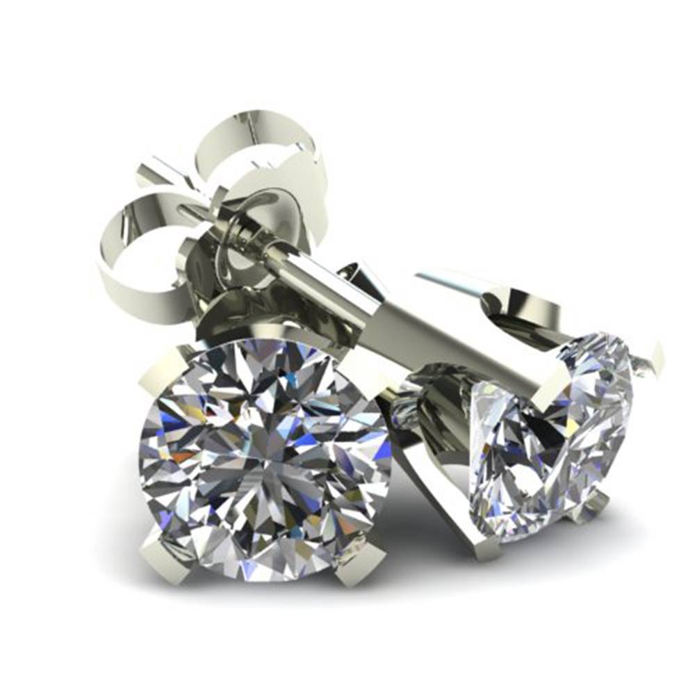 .85Ct Round Brilliant Cut Natural Diamond Stud Earrings in 14K Gold Classic Setting